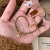 Flower Zircon Pendant Woven Rope Bracelet Women'S Medieval Heavy Industry Texture Elegant Fashion Temperament Versatile Earrings