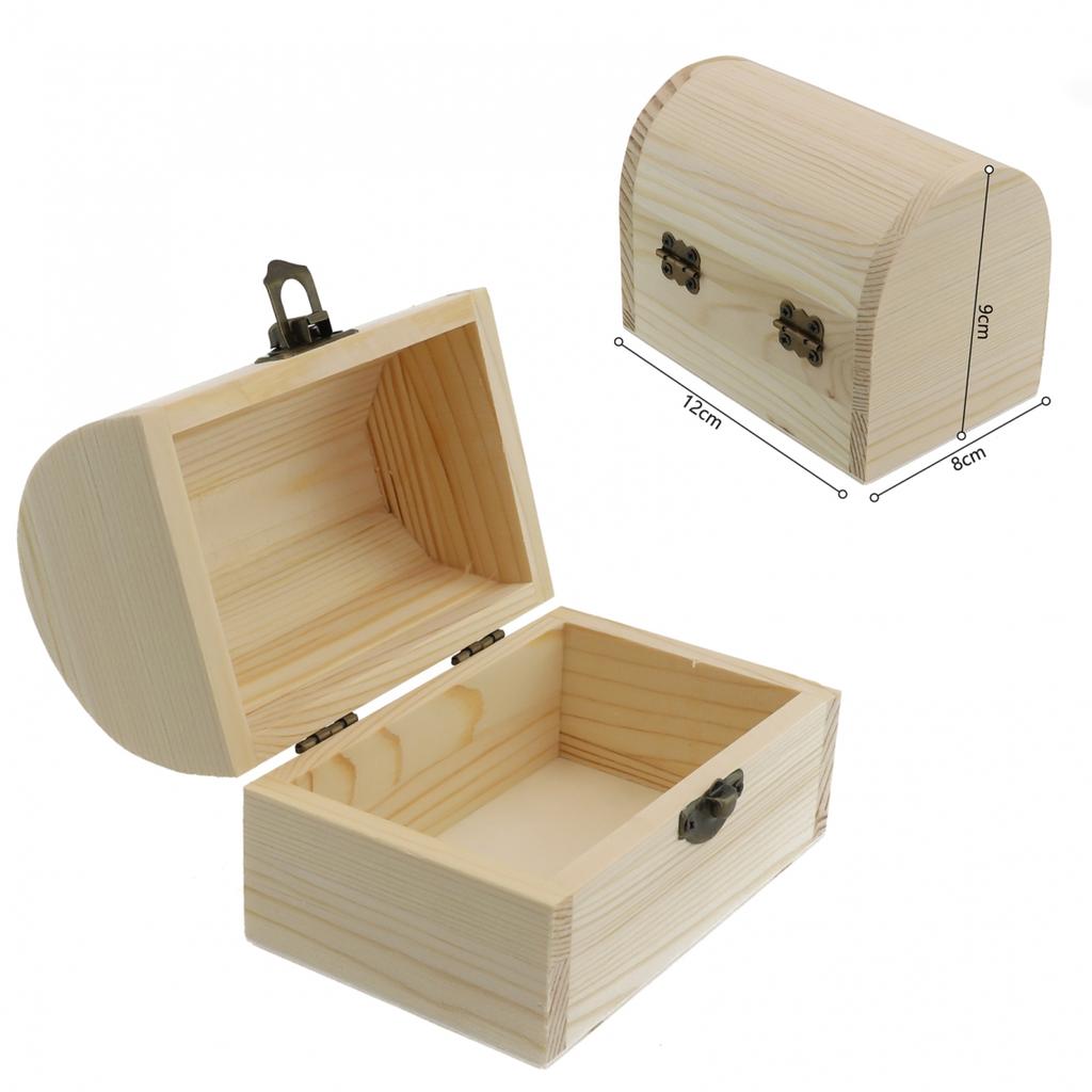 Wooden Box Wooden Arched Hinged Storage Boxes Craft