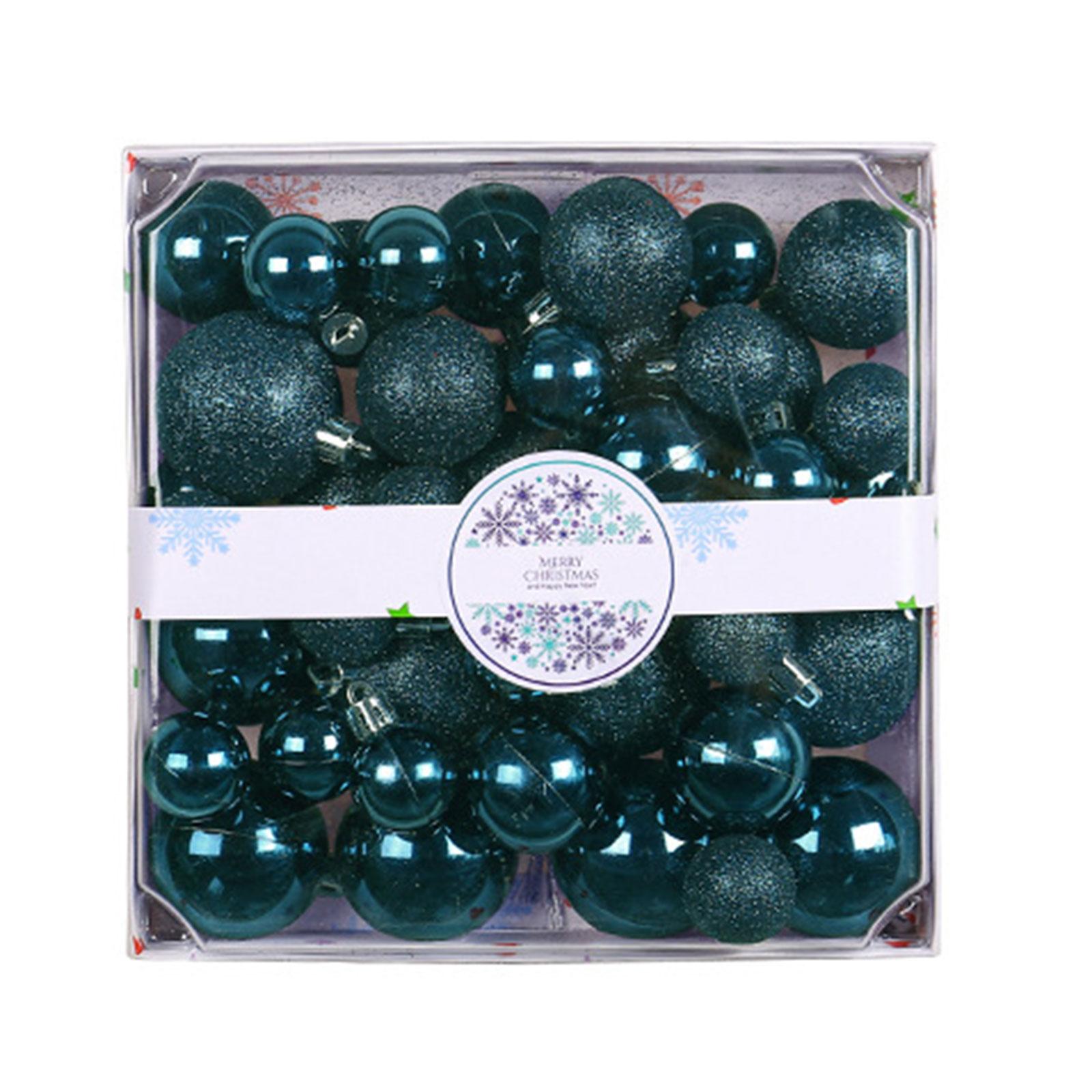 

Набор из 44 шт. Небьющиеся рождественские шары Прочный пластик Подвесные украшения для елки Набор декоров для праздничных украшений темно серый