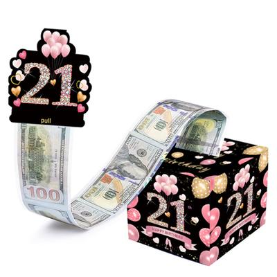 16th 21st Happy Birthday Money Box Surprise Pull Out Money Gift Box Κουτί μετρητών Σετ δώρου γενεθλίων Θήκη χρημάτων για παιδιά αγόρια κορίτσια