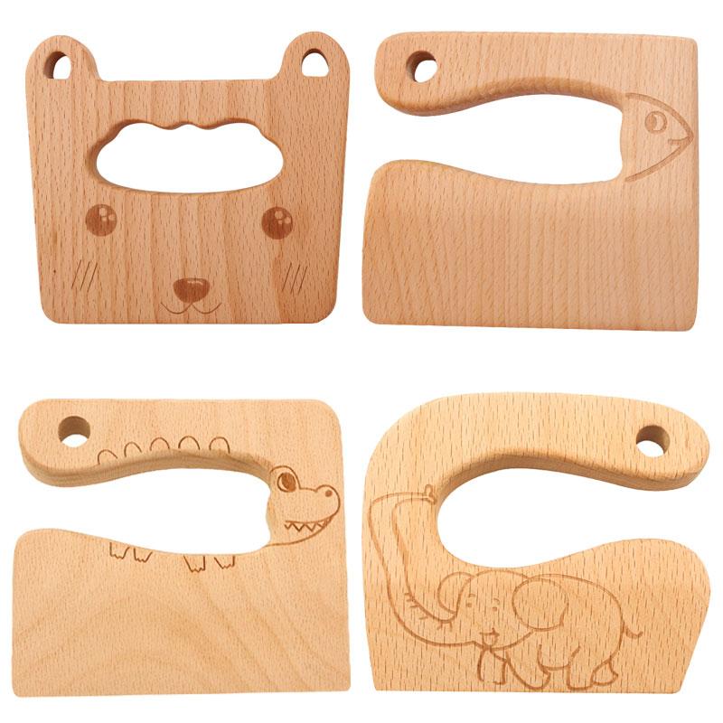 Cuțit din lemn Jucării de gătit pentru copii Cuțite sigure Tăiere fructe legume Tocător de bucătărie Jucărie Montessori Instrumente educaționale pentru copii mici