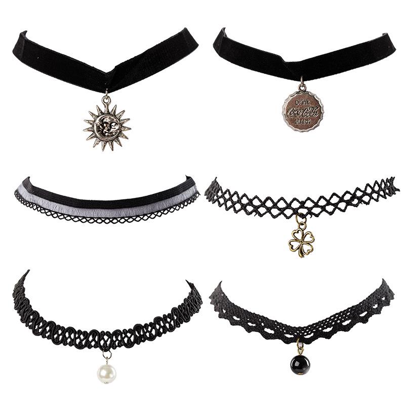 Korean Style Lace Choker Necklace Set