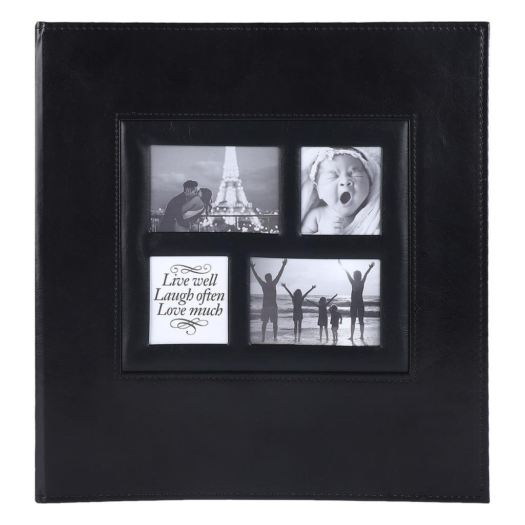 4 X 6in Photo Album Insert Type 500 Pockets PU Picture Album for Memory Ticket Card Black