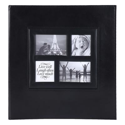 4 x 6 Zoll Fotoalbum Einstecktyp 500 Fächer PU Fotoalbum für Erinnerungen Ticketkarte Schwarz