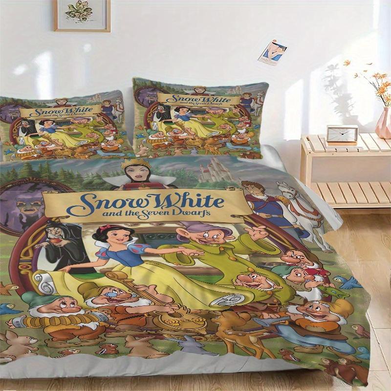 

3pcs Snow White Dwarfs & Friends Print Cover Set Ultra Soft, Breathable, and Comfortable Bedding with Stylish Design for Bedroom and Guest Room D 135x200cm