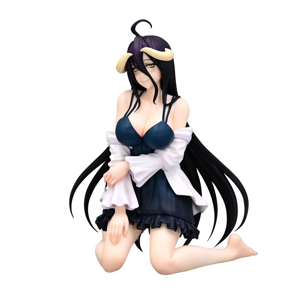 

12cm JP Anime figure Albedo nightgown kneeling action figure Albedo figurine Doll PVC Model Toys Adult Collection Statue Gift 12cm чёрный