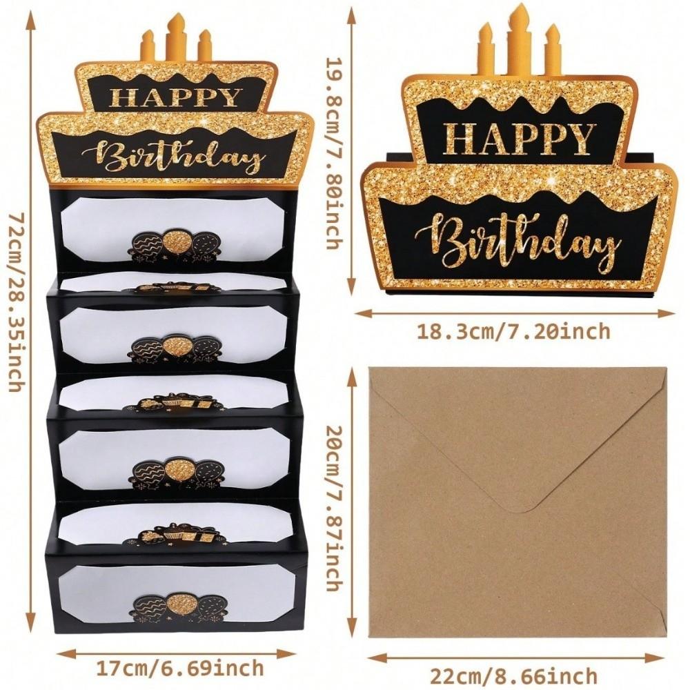 Surprise Money Birthday Card Gold-stamped Birthday Cash Holder Birthday Money Box For Kids Teens
