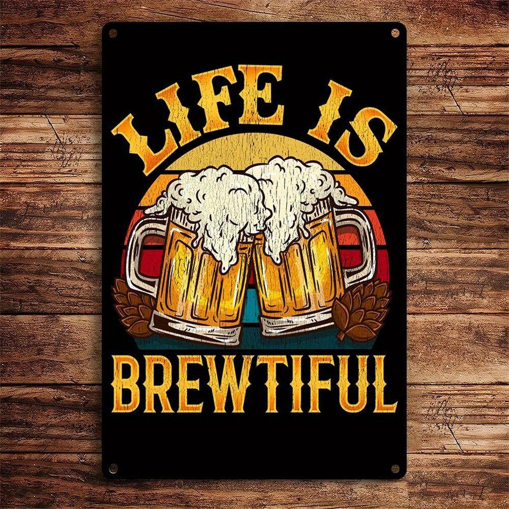 Vintage Metal Sign Live Life In Full Bloom Garden Wall Art Decor 20x30cm