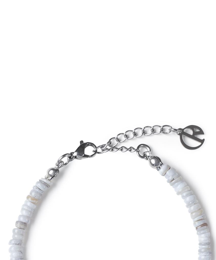 Decoroso Unisex Minimal Mother-Of-Pearl Bead Bracelet [Light Gray]