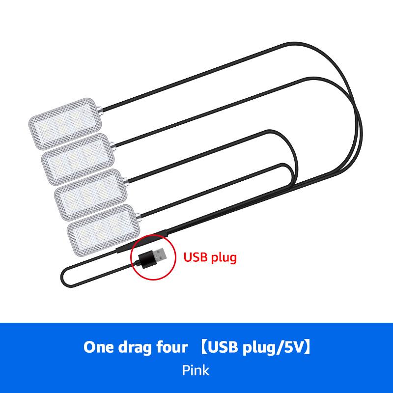 Car Led Interior Ambient Foot Strip Light Kit With USB Cigarette Lighter Backlight Music Control App RGB Auto Decorative Lamp