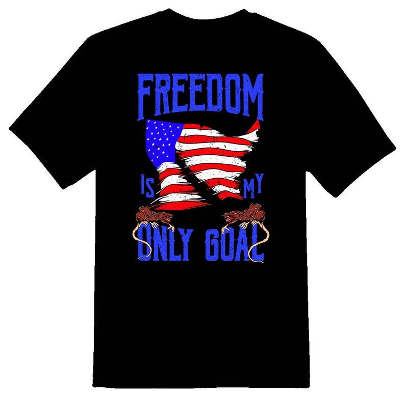 Freedom is my goal american flag black tee 110
