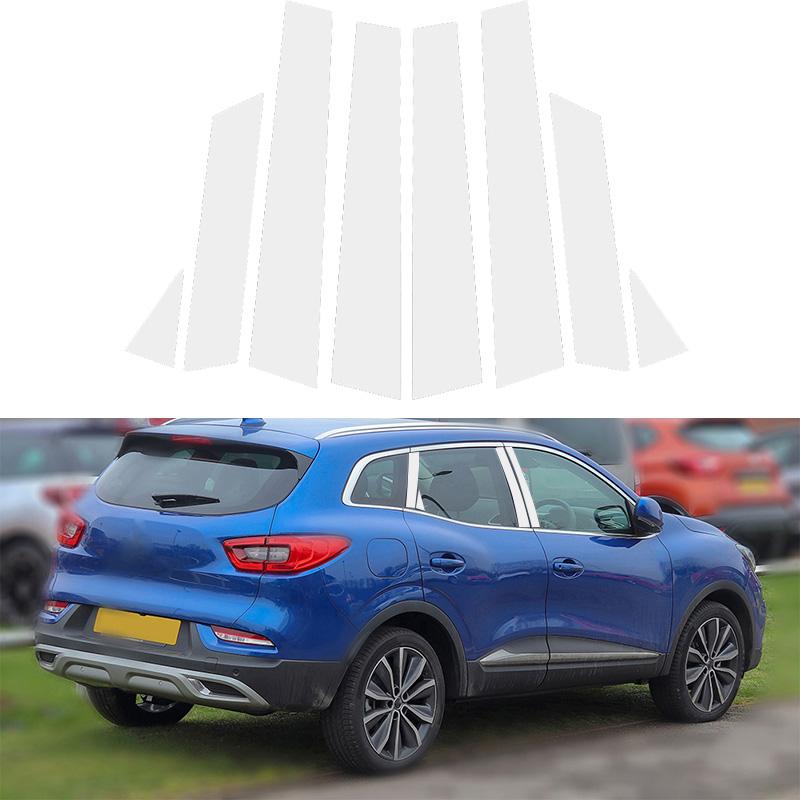8 Stück/Set Verchromte Säulenverkleidungen für Autofenster Tür-Dekorationspanel Aufkleber Passend für Renault Kadjar 2015 2016 2017 2018