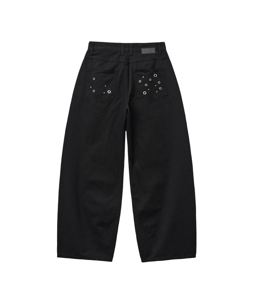 Lougeu Eyelet Pocket Balloon Fit Pants_Black