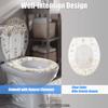 Capac de WC din Rășină Transparentă cu Balama din Oțel Inoxidabil cu Capac cu Flori Uscate Capacitate 150 kg Închidere Soft pentru Casă/Hoteluri