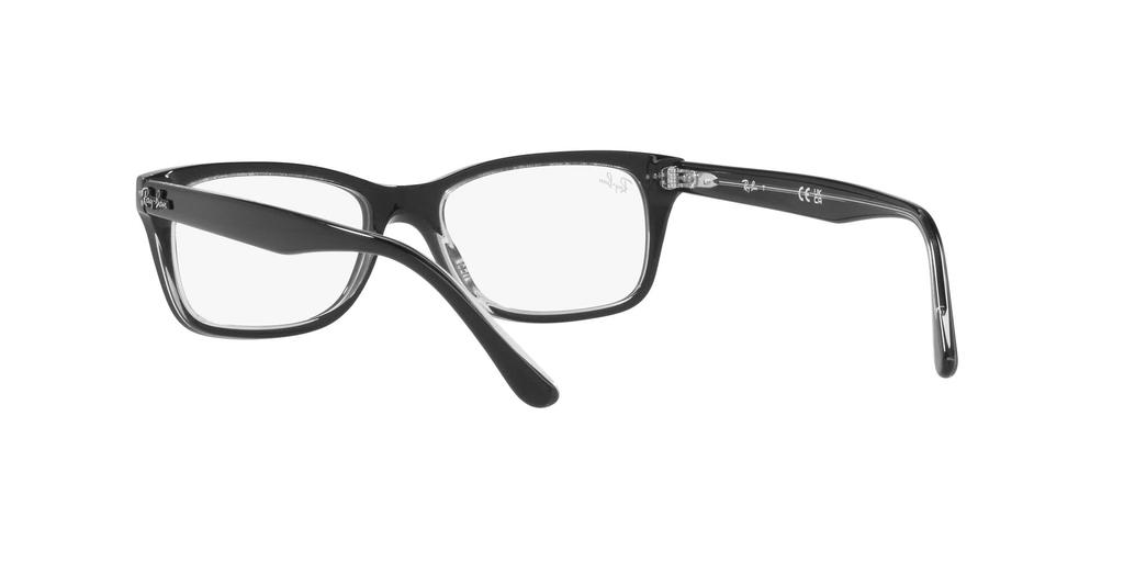 Sunglasses RX5428F TRANSPARENT 55 Prescription Eyewear Frames 2034 BLACK ON Asian Fit [Ray-Ban]