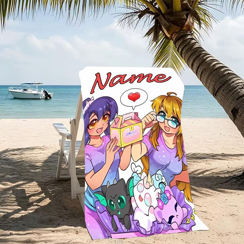 Customizable personalized beach towels Aphmau themed designs.Suitable for the beach, yoga, sports;ideal as beach accessories