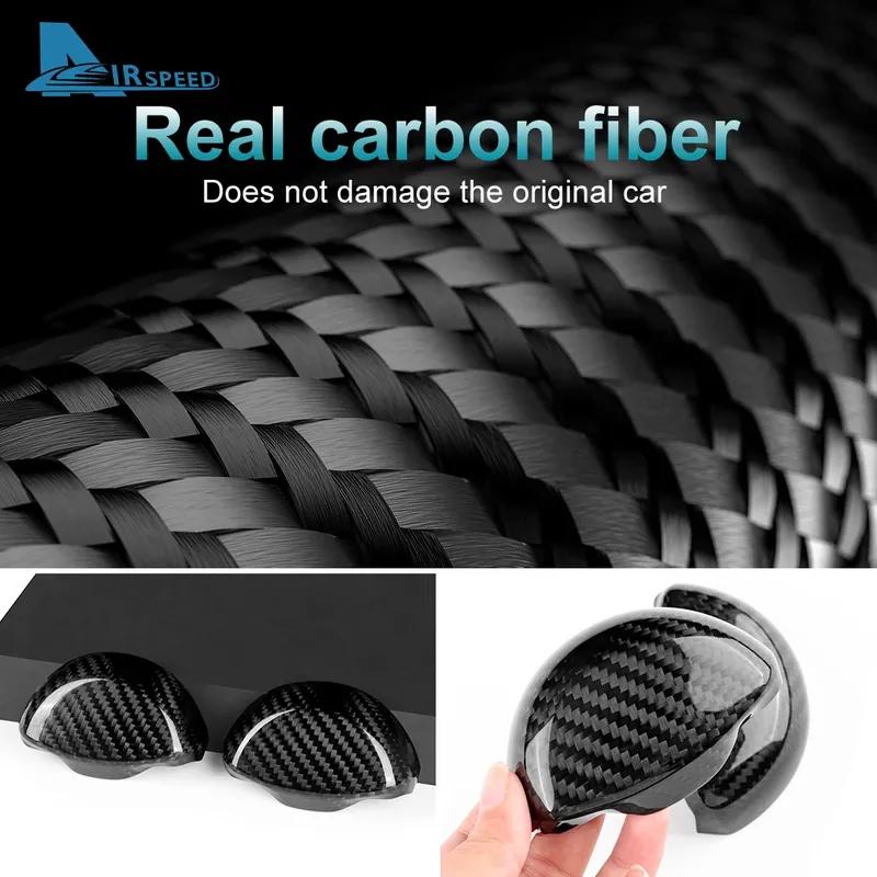 Real Dry Hard Carbon Fiber LHD RHD Car Seat Belt Interior Cover For Abarth 595 695 595C 695C Fiat 500 500C 2008-2024 Sticker
