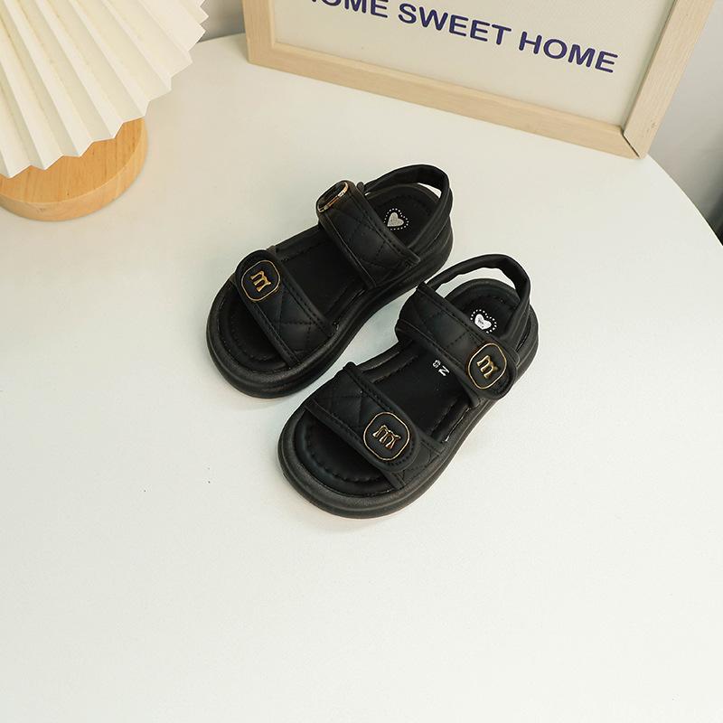 

Модные сандалии на липучках для маленькой девочки, летние новинки, пляжная обувь с открытым носком для девочек, нескользящая мягкая подошва, для детей среднего и старшего возраста 30 yards