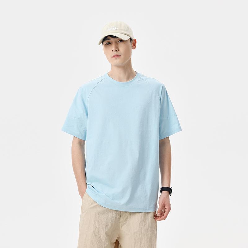 Solid-Color Crew-Neck Short-Sleeve T-Shirt Summer Men's Casual Versatile High-End Fashionable Top