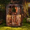 DIY Wooden Book Nook Figurines Miniatures Wisdom Rings Books Repository Bookend for Friends Birthday Gifts Home Decor Crafts