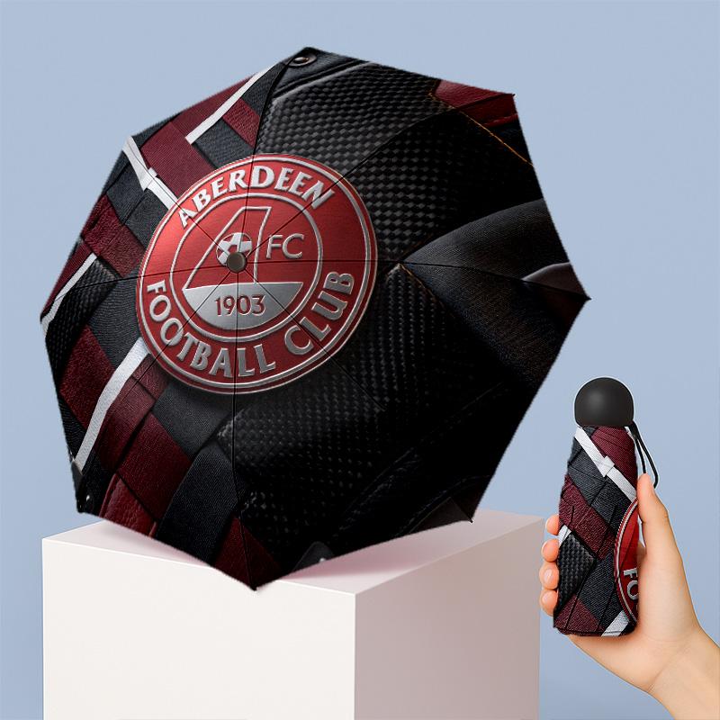 Aberdeen FC Mini 5 Fold Pocket Umbrella Compact Lightweight Anti UV Rain Sun Protection Umbrella Portable Travel Umbrella