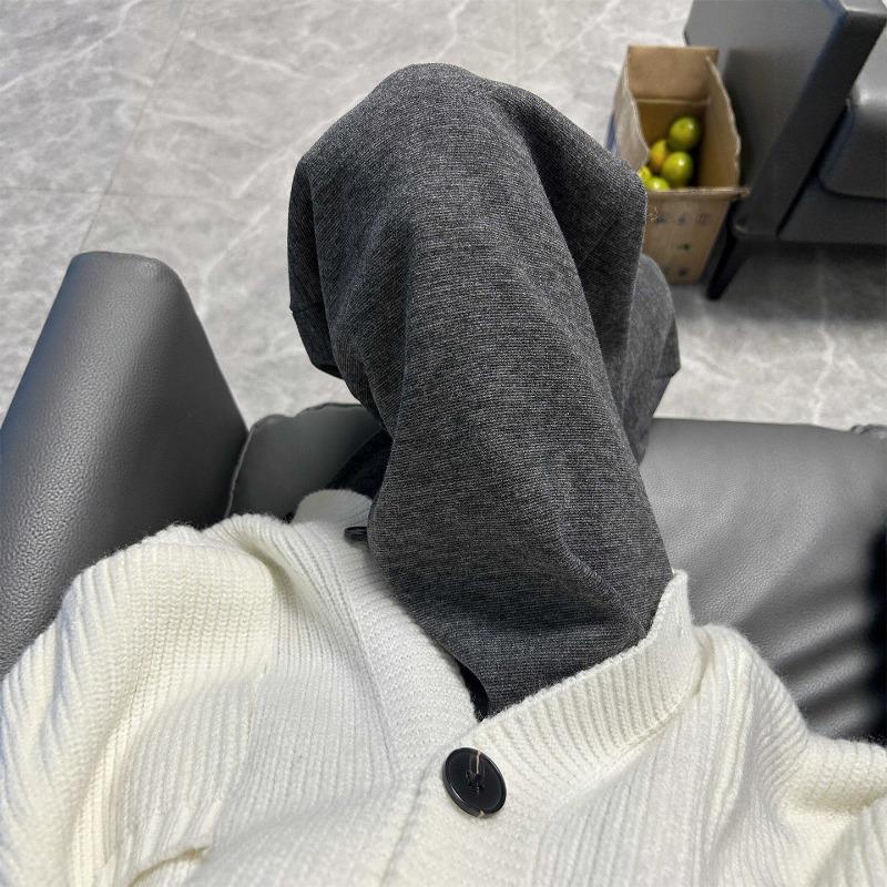 Gray glutinous rice pants women's new spring and autumn small casual straight loose lazy wind drooping wide-leg pants