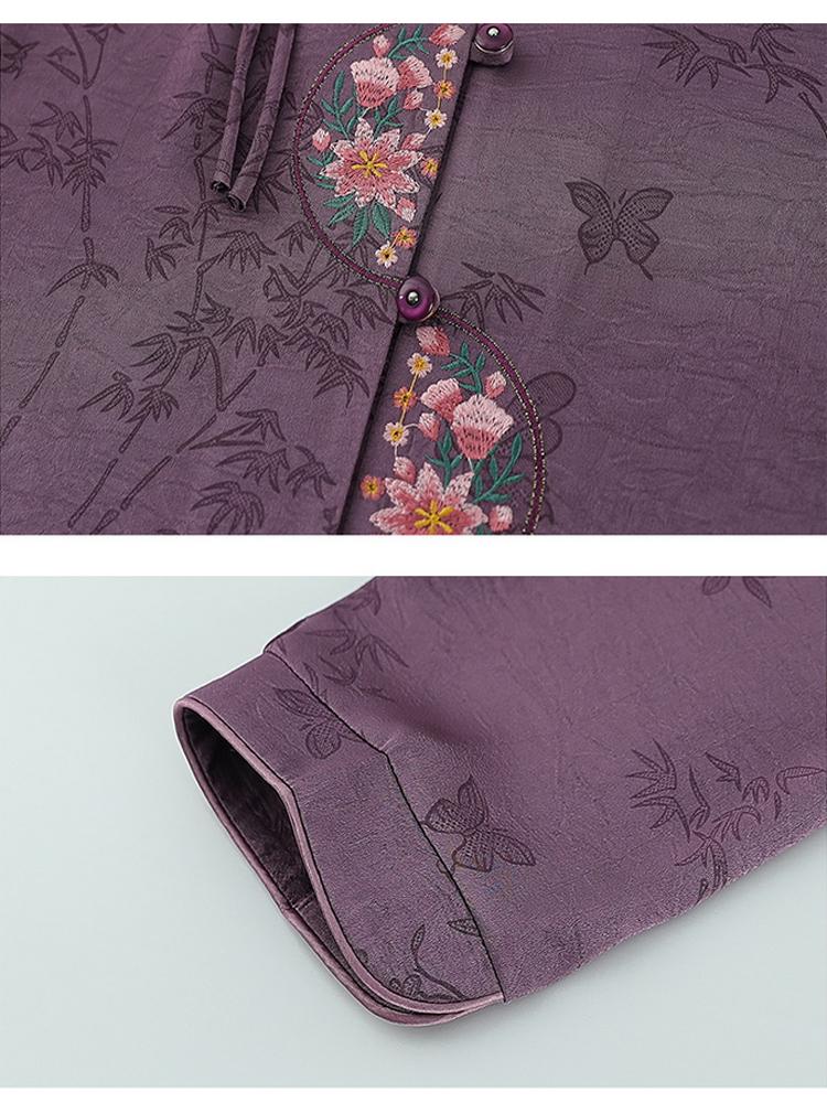 Elegant Spring/Summer Tang Suit Blouse for Mothers - Grandma-Style Wedding Shirt for Middle-Aged and Elderly Women