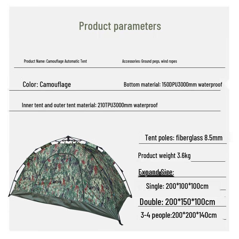 Automatic Single Person Camping Tent
