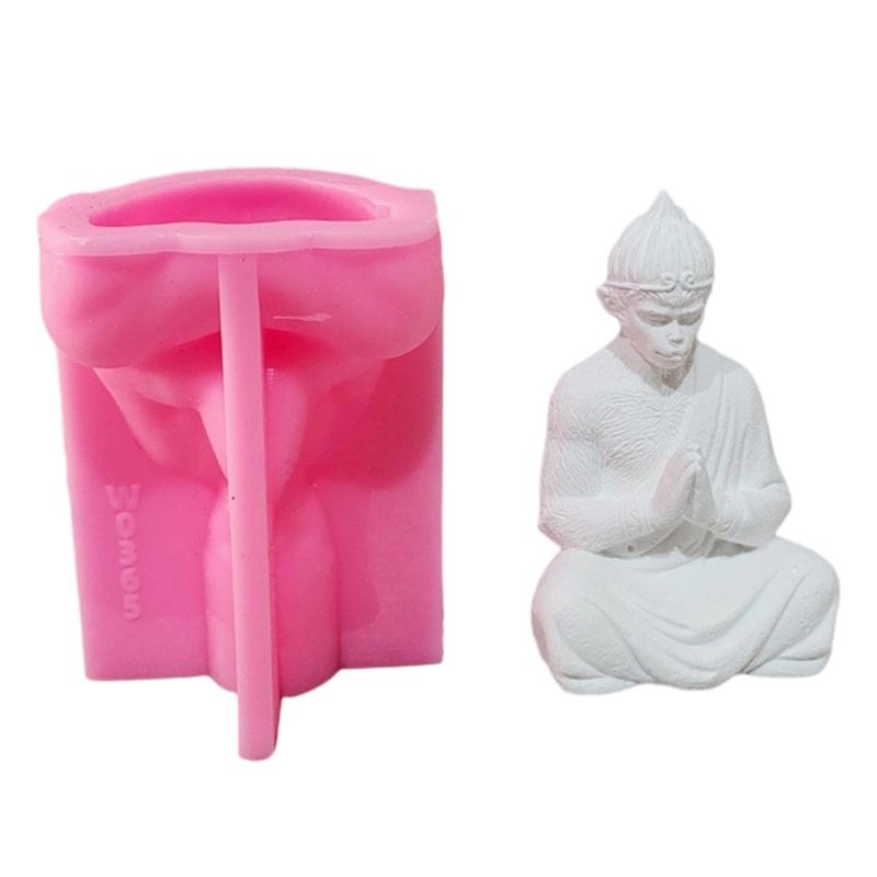 Handmade Silicone Mold Crafting Monkey Figurines Moulds Easy Demolding Mould Perfect for Plaster and Candle Creation