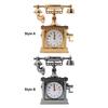 Retro Telephone Desk Clock Model Ornament 6.3x2x7.4inch Old Fashion Showcase Plastic Material for Home Bar Decor Stylish