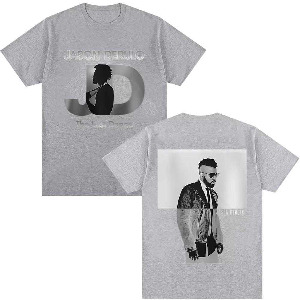 Nueva Camiseta de Algodón Unisex Estilo Hip Hop Y2k Verano Hombres Manga Corta Gráficos de la Gira The Last Dance de Jason Derulo Regalo para Fan