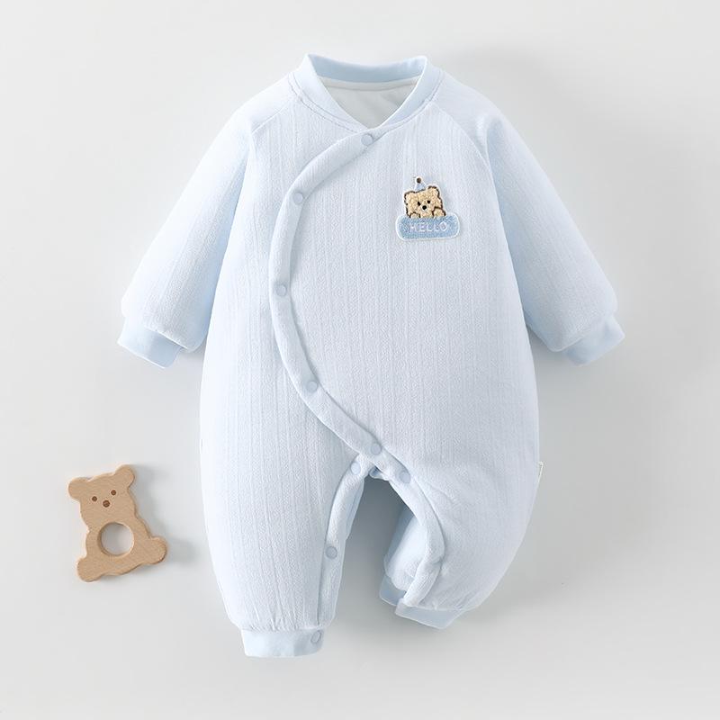 Thickened Baby Padded Romper - 120g Cotton Autumn/Winter Warm Bodysuit for Home & Outerwear 73 cm