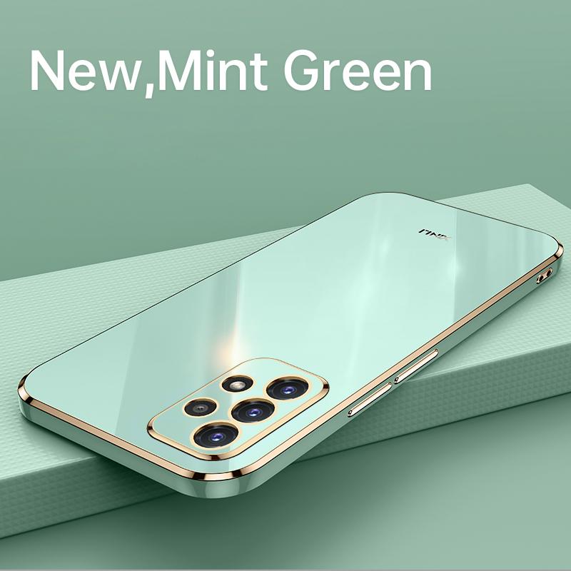 Custodia per Telefono con Cornice Placcata Per Samsung Galaxy A72 A52 A32 4g A22 A53 5g A 72 52 32 22 2021 Lusso Cover Posteriore in Silicone