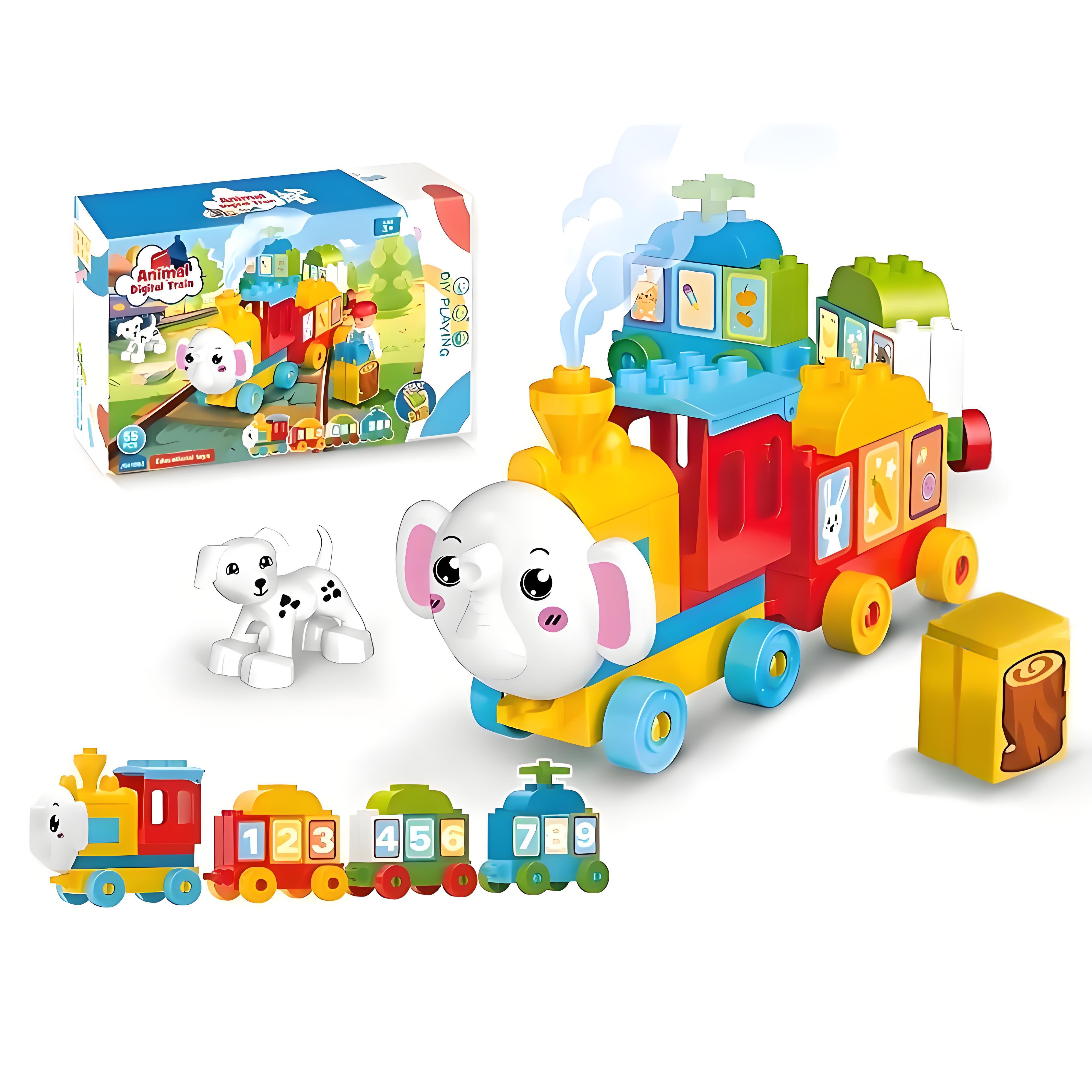 

Educational Elephant Building Block Train, Colorful Large Particle DIY Bricks, Number Learning Toddler Toy, Kids Birthday Gift. різнокольоровий