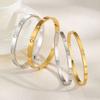 Prjewel Waterproof Luxury Bangles Round Zircon for Women Stainless Steel Wrist Brackets Hand Jewelry Mother's Day Gift