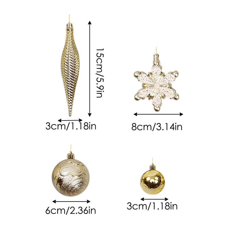 Christmas Baubles Balls Ornaments Set Shatterproof Glitter Baubles Kit For Christmas Tree Assorted Christmas Baubles Decorations