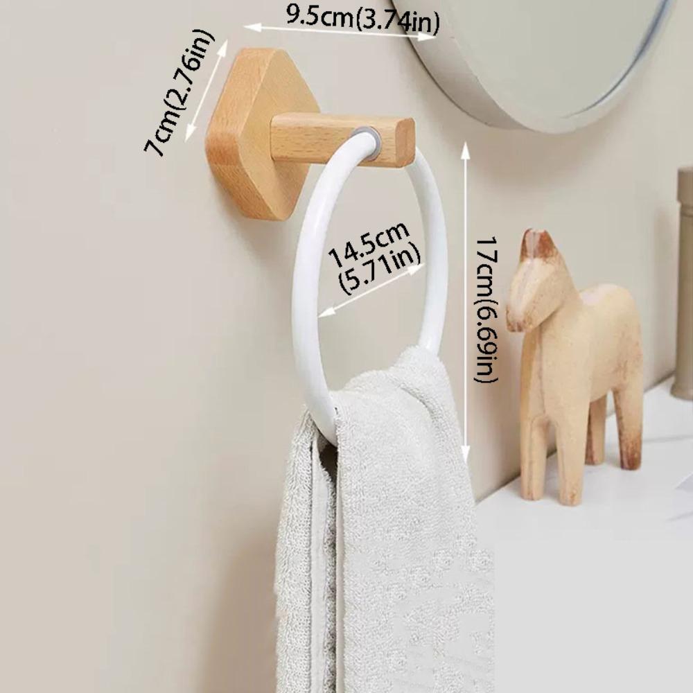 Walnut Wood Portable Towel Racks Round Design Wall Mounted Towel Holder  Home Applications