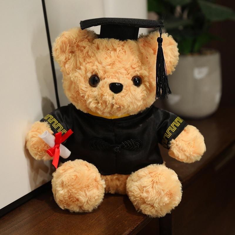 Graduation Doctor Bear Plush Teddy Bear Doll Graduation Commemorative Gift Wearing Doctor Hat Bear Can Be Determined