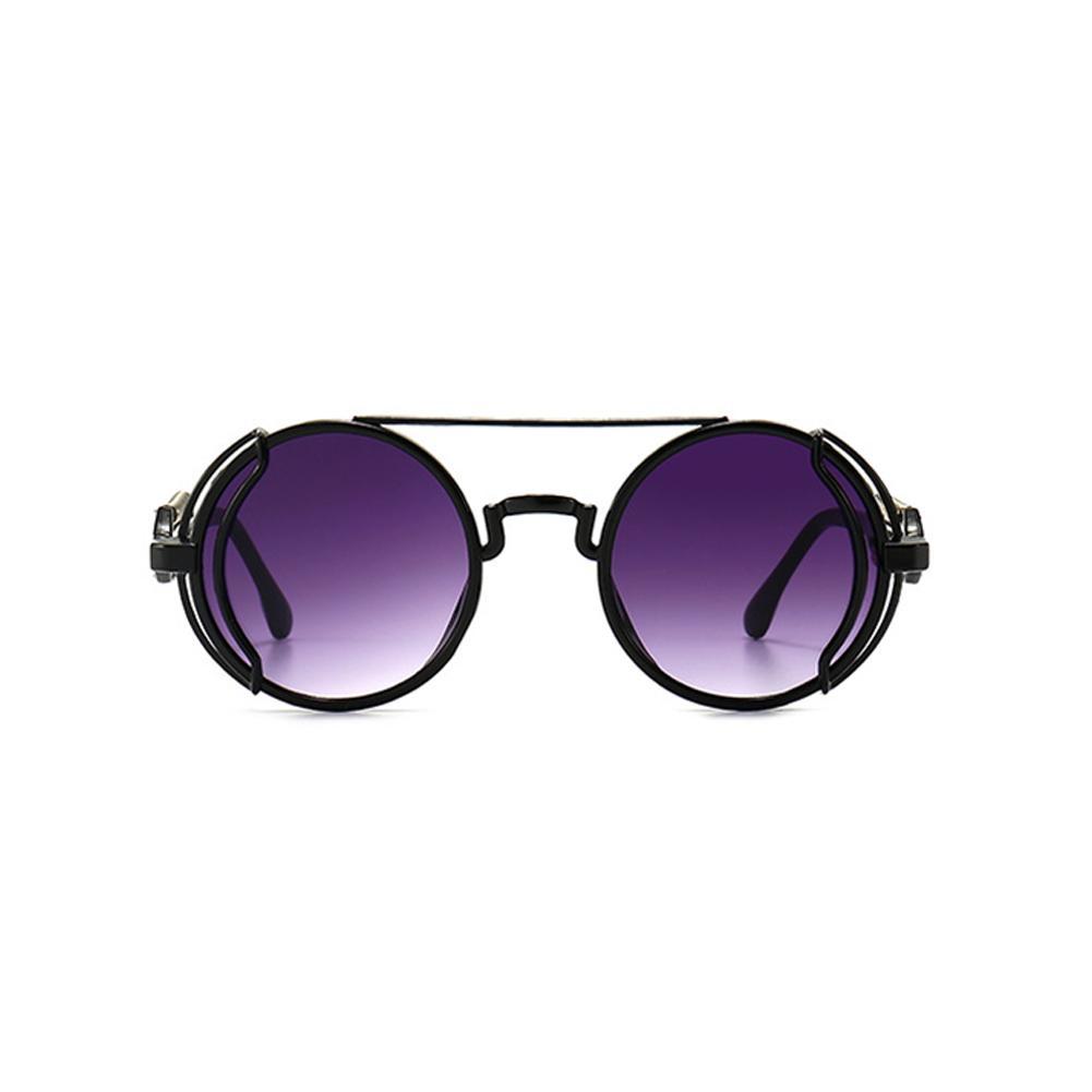 Round Frame Punk Sunglasses Retro Avant-garde Trend European/American And Hollow Men Colorful S B4W8