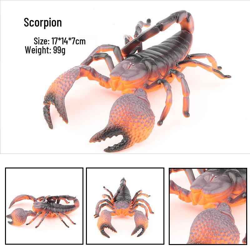 Large Insect Model Toy Set: Spider, Scorpion, Rhinoceros Beetle, Bee, Dragonfly