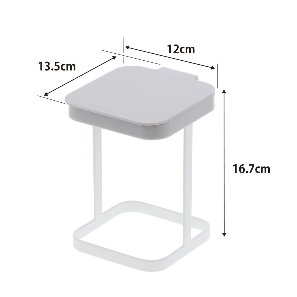 Yamazaki Eco-Friendly Plastic Bag Holder with Lid, White, 3353