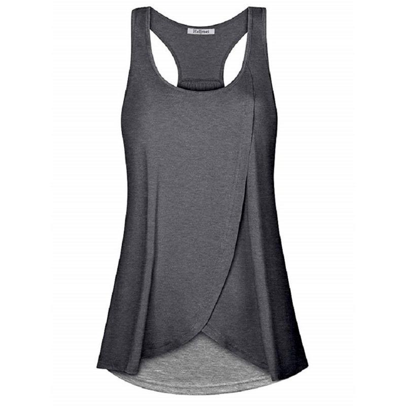 

Женский жилет для кормления с круглым вырезом и без рукавов, размер плюс, в стиле пэчворк, топ для кормления с защитой от блеска 3XL черный серый