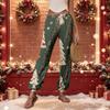 Dames Kerst Print Casual Joggingbroek met Elastische Tailleband en Manchetten