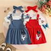 Summer Baby Girl Dress Set: Butterfly Heart Romper, Corduroy Suspender Skirt & Hairband