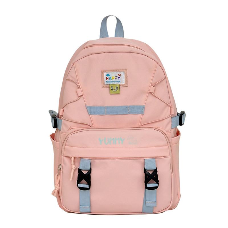 Large Capacity Yummy Letter Print Nylon Backpack For Girls And Boys With Breathable Design For School And College Use