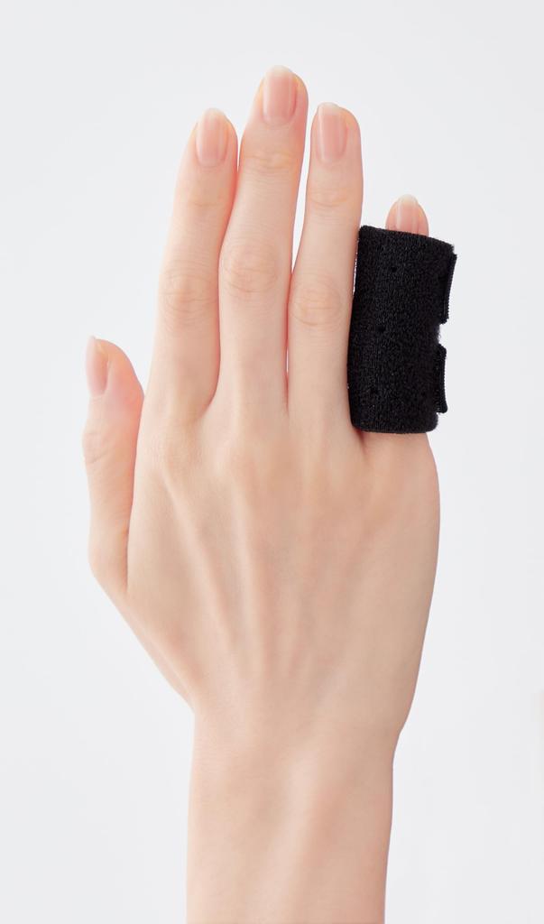 Two Black Finger Joint Supporters, Designed by an Orthopedic Clinician