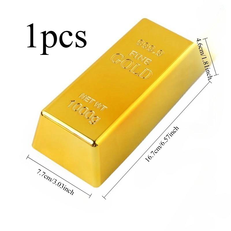1/2/3pcs Hollow Gold Bricks and Gold Bars Props and Ornaments Gold Brick Decorations Photography Props Fake Gold Bars