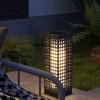 Outdoor Light with Solar Module, Automatic On-Switch, 8 h Operating Time, Rattan Look, Steel, 15.5 x 15.5 x 46 cm, Grey