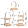 1/2/3 Tier Bamboo Weaving Baskets Weave Storage Baskets Basket Tray Snack Display Stand  Pastries