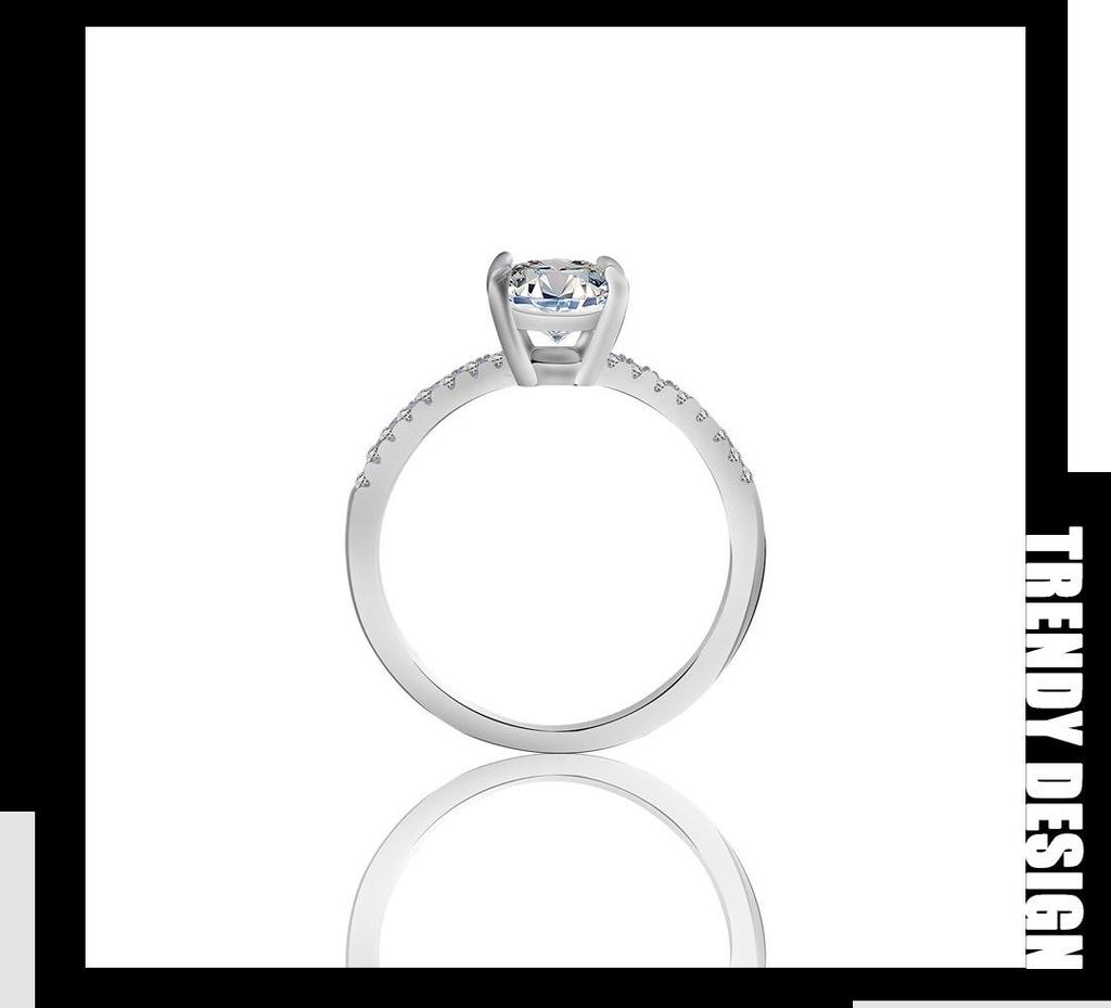 Dibo S925 Sterling Silver Oval Diamond Ring - European & American Style, Japanese & Korean Fashion, Women's Popular Design.